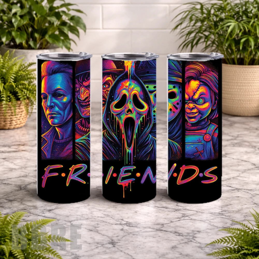 Horror Friends 20 OZ Wrap Mockup