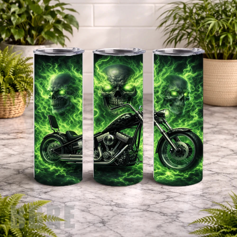 Green Skull 20 OZ Wrap Mockup