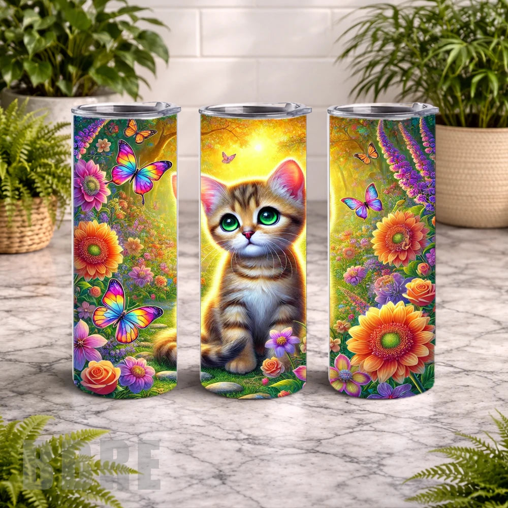 Whimsical Kitten 20 OZ Wrap Mockup