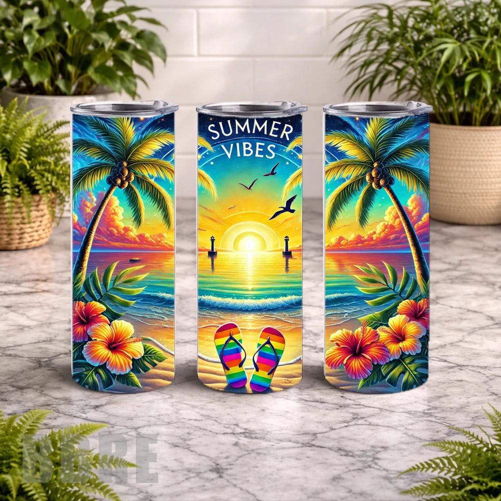 Summer Vibes 8 20 OZ Wrap Mockup