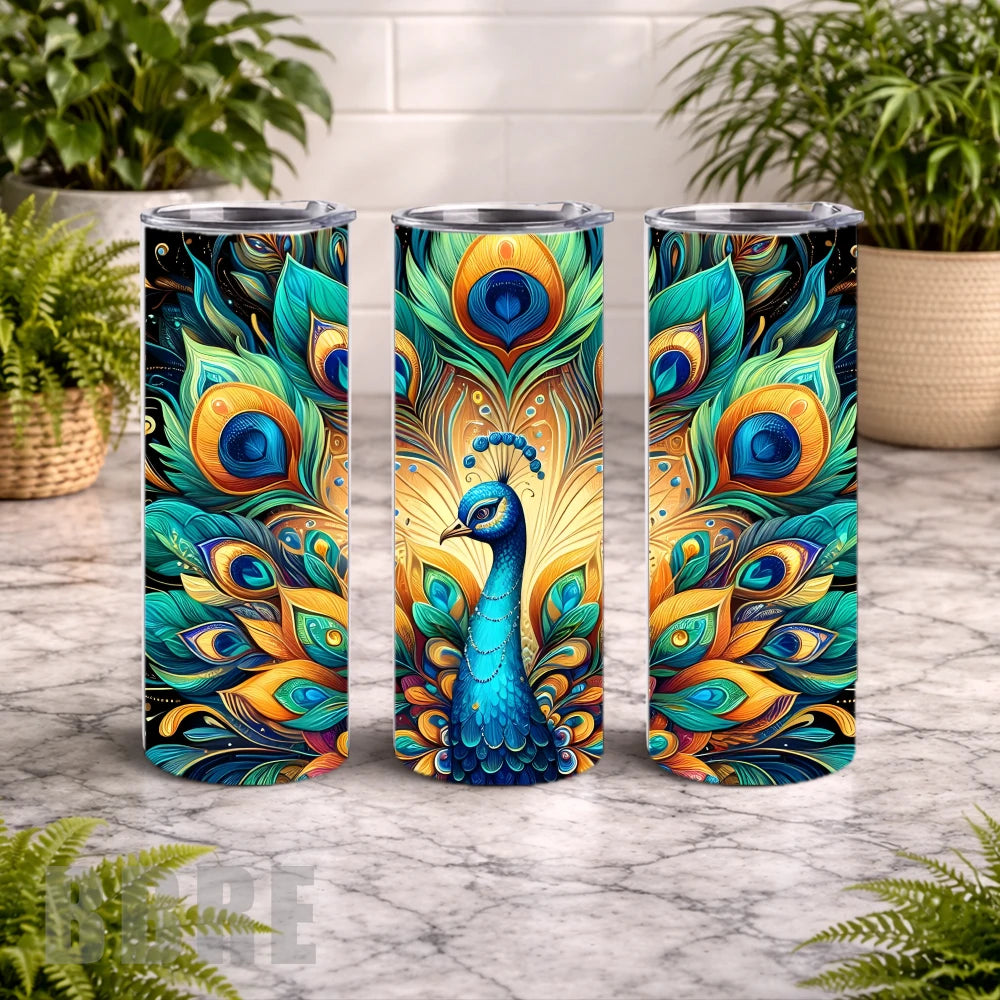 Peacock Elegance 20 OZ Wrap Mockup
