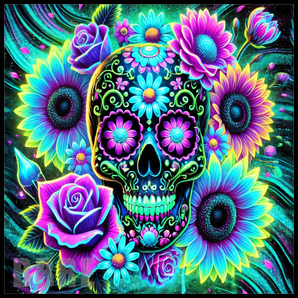 Floral Skull 47 20 OZ Sublimation Wrap