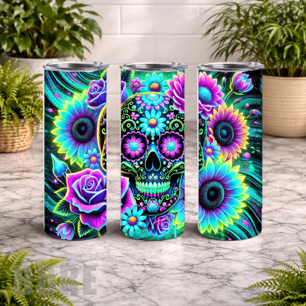 Floral Skull 47 20 OZ Wrap Mockup