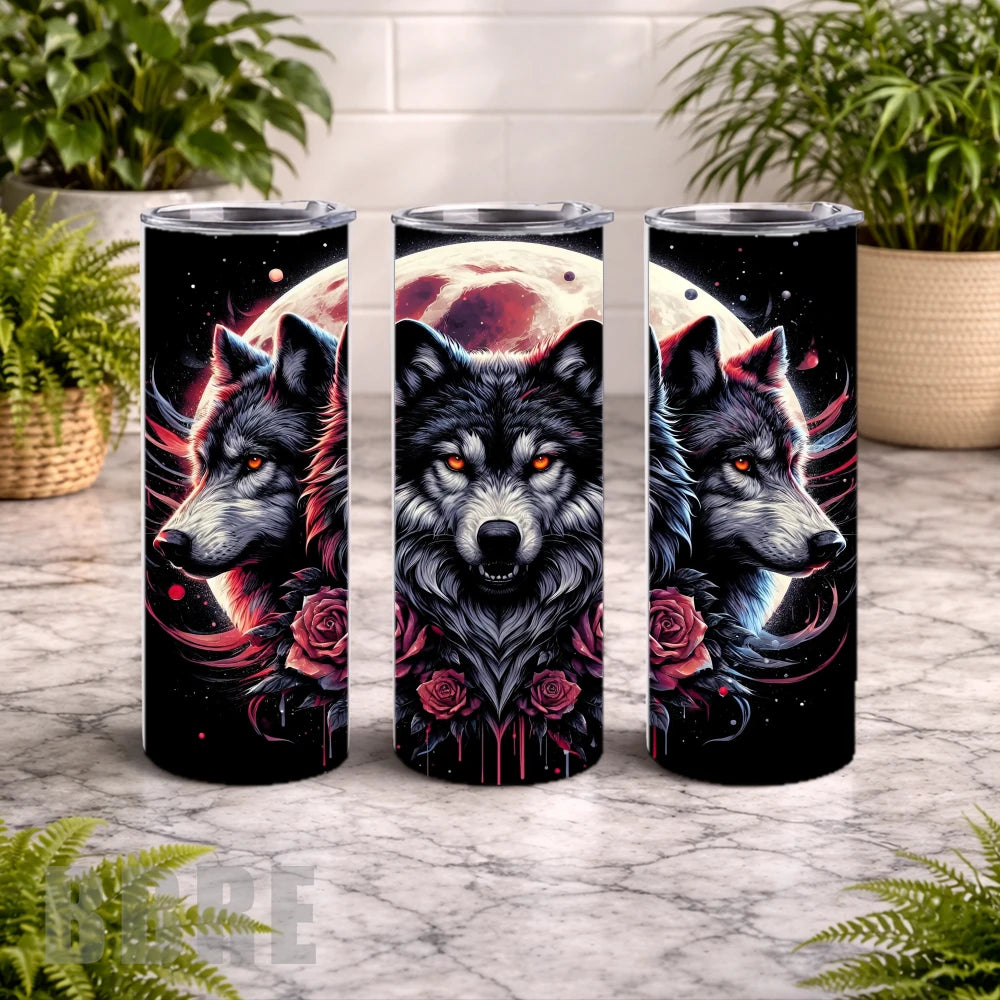 Wolf Trio 20 OZ Wrap Mockup