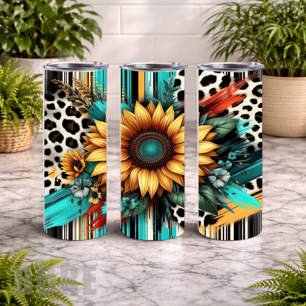 Sunflower Burst 20 OZ Wrap Mockup