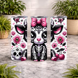 Cute Skull Cow 20 OZ Wrap Mockup