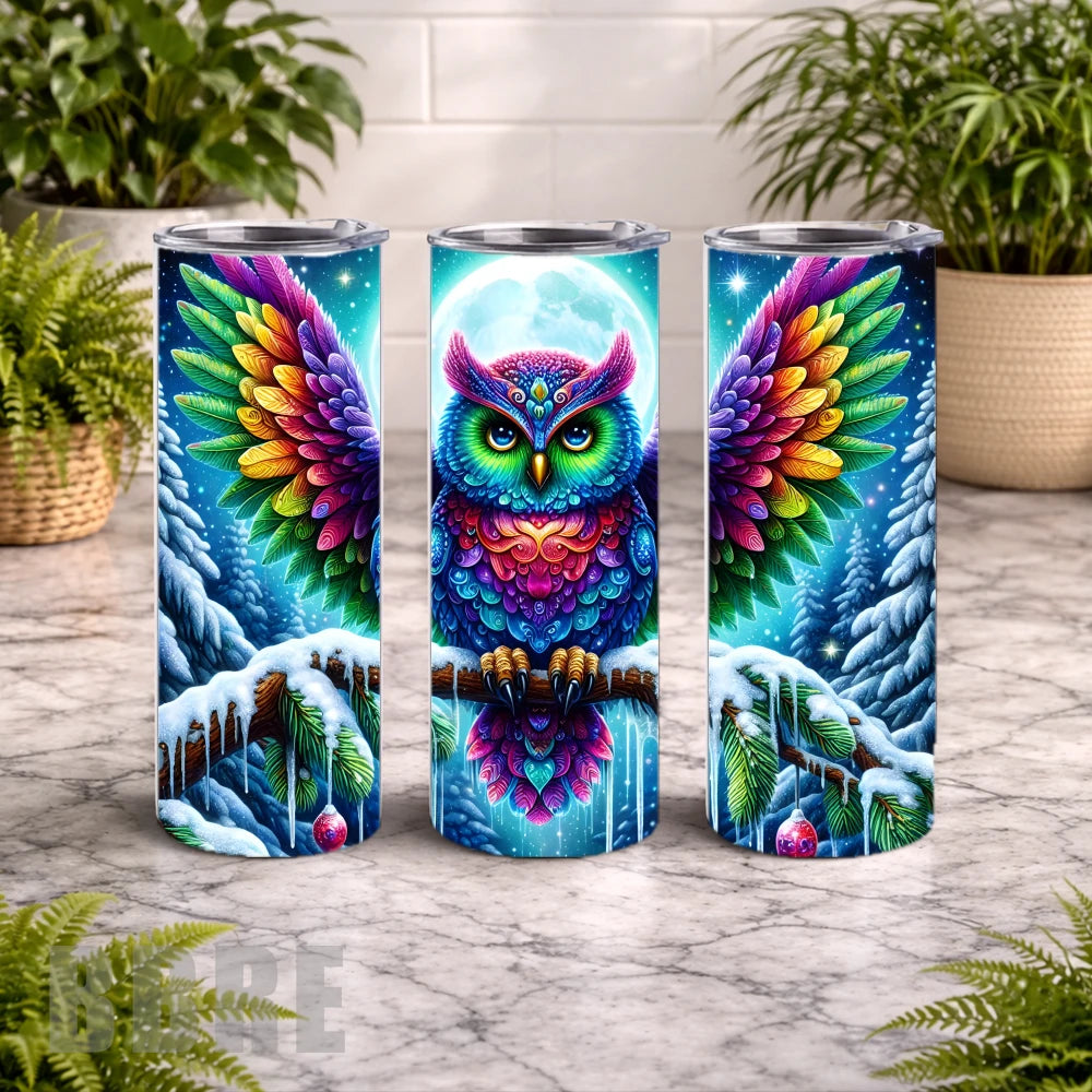 Colorful Owl 20 OZ Wrap Mockup