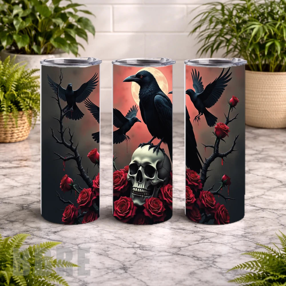 Raven Skull 2 20 OZ Wrap Mockup