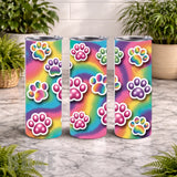 Rainbow Paw 20 OZ Wrap Mockup