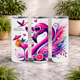 Flocked Flamingo 20 OZ Wrap Mockup