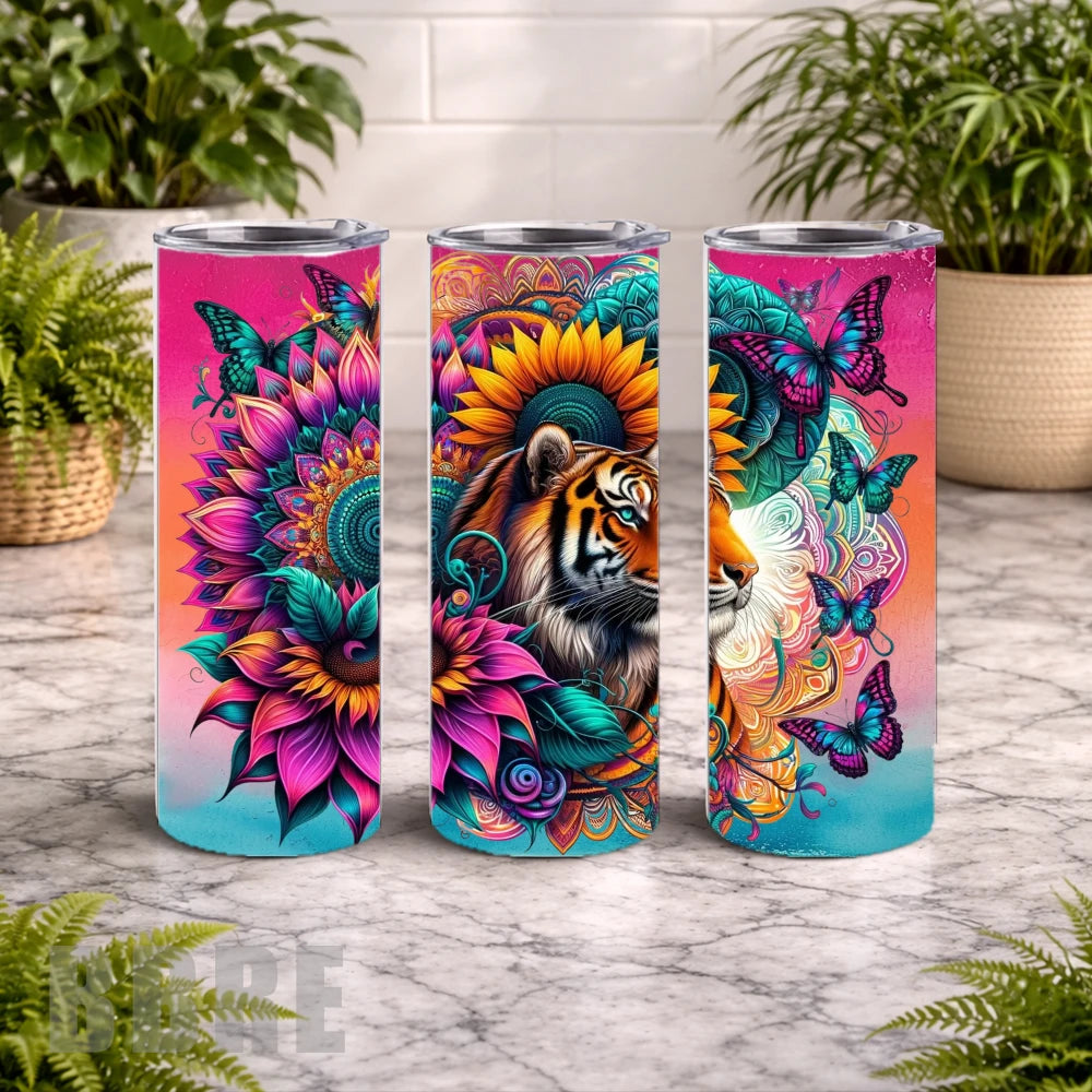 Tiger Mandala 20 OZ Wrap Mockup