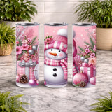 Pink Snowman 20 OZ Wrap Mockup