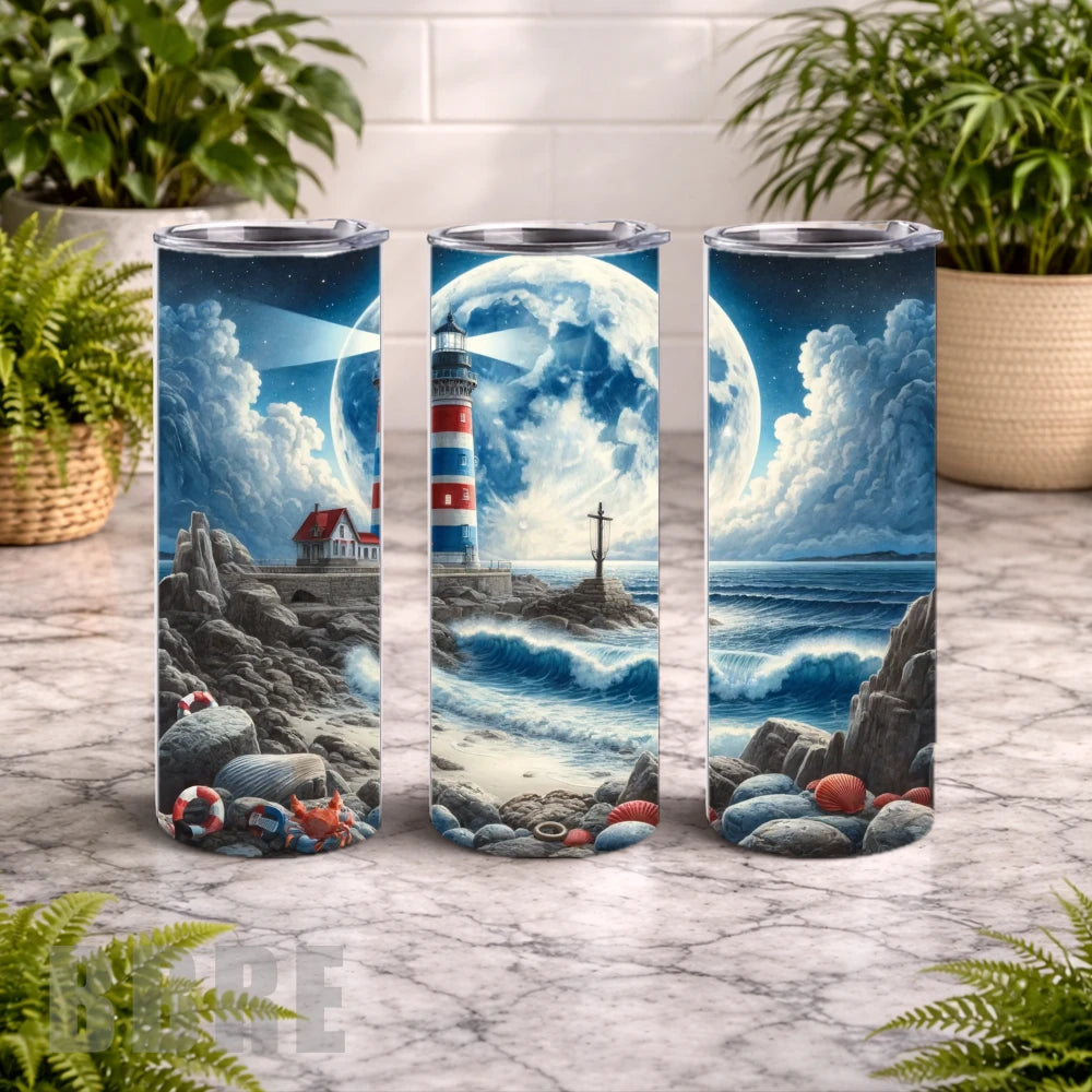 Lighthouse Moon 20 OZ Wrap Mockup