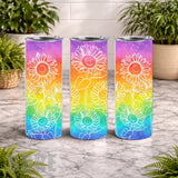 Sunflower Rainbow 20 OZ Wrap Mockup