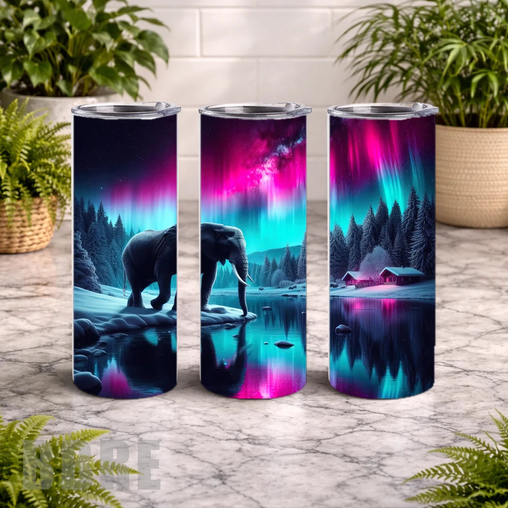 Aurora Elephant 20 OZ Wrap Mockup
