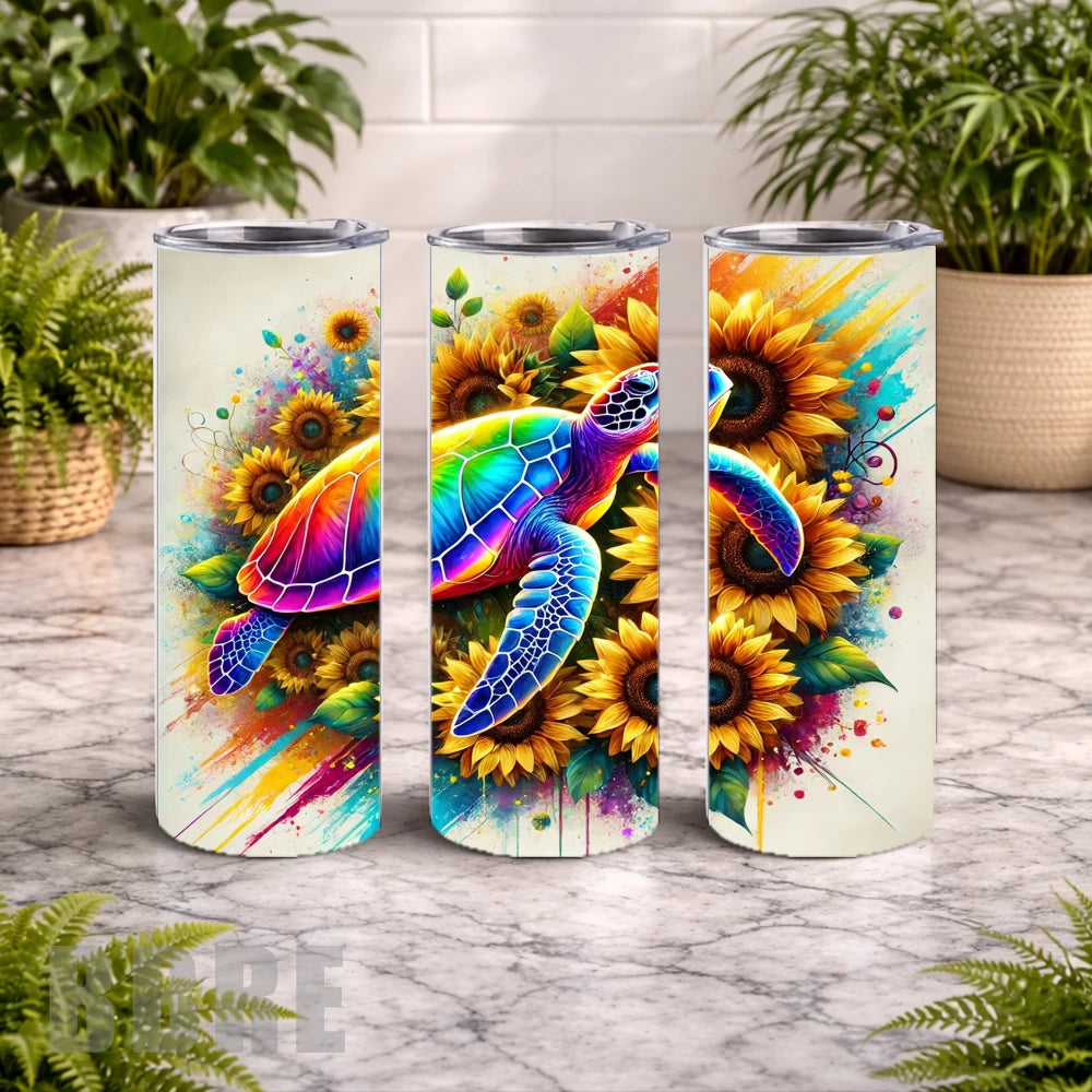 Colorful Turtle 8 20 OZ Wrap Mockup