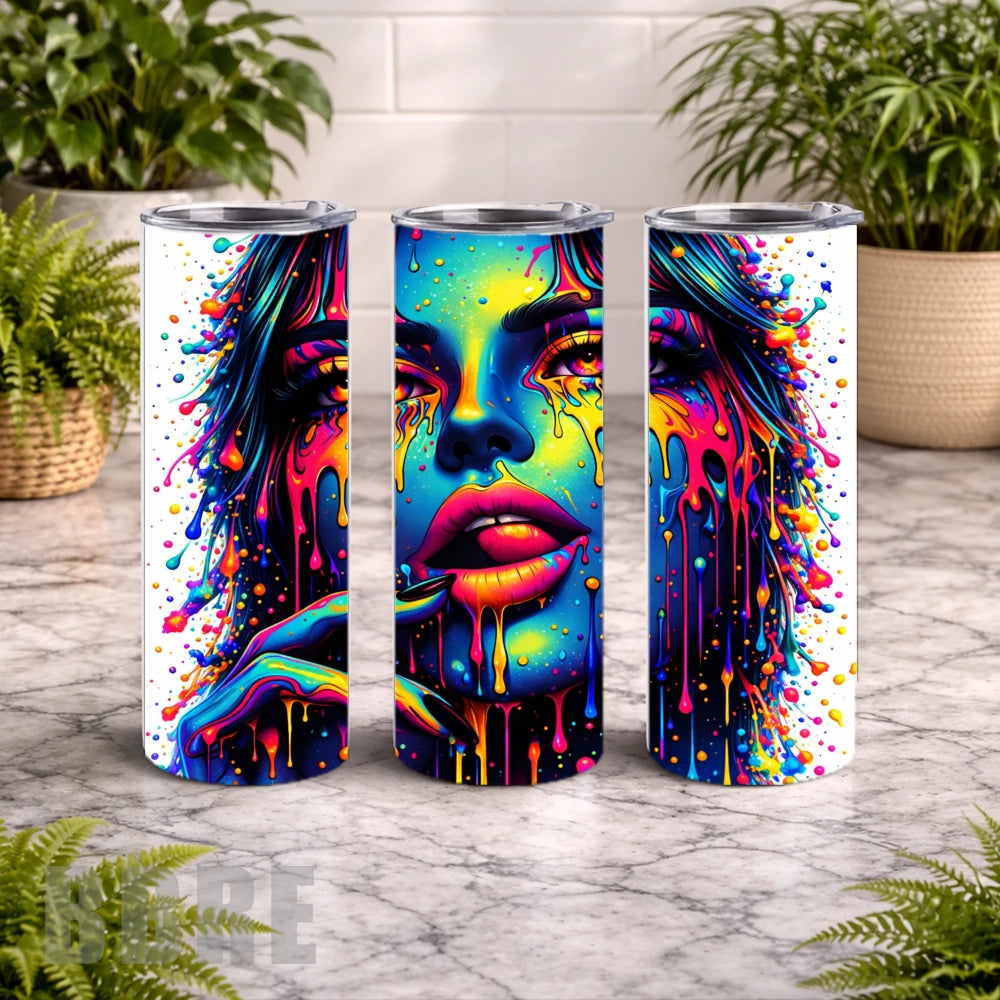 Colorful Drip 20 OZ Wrap Mockup