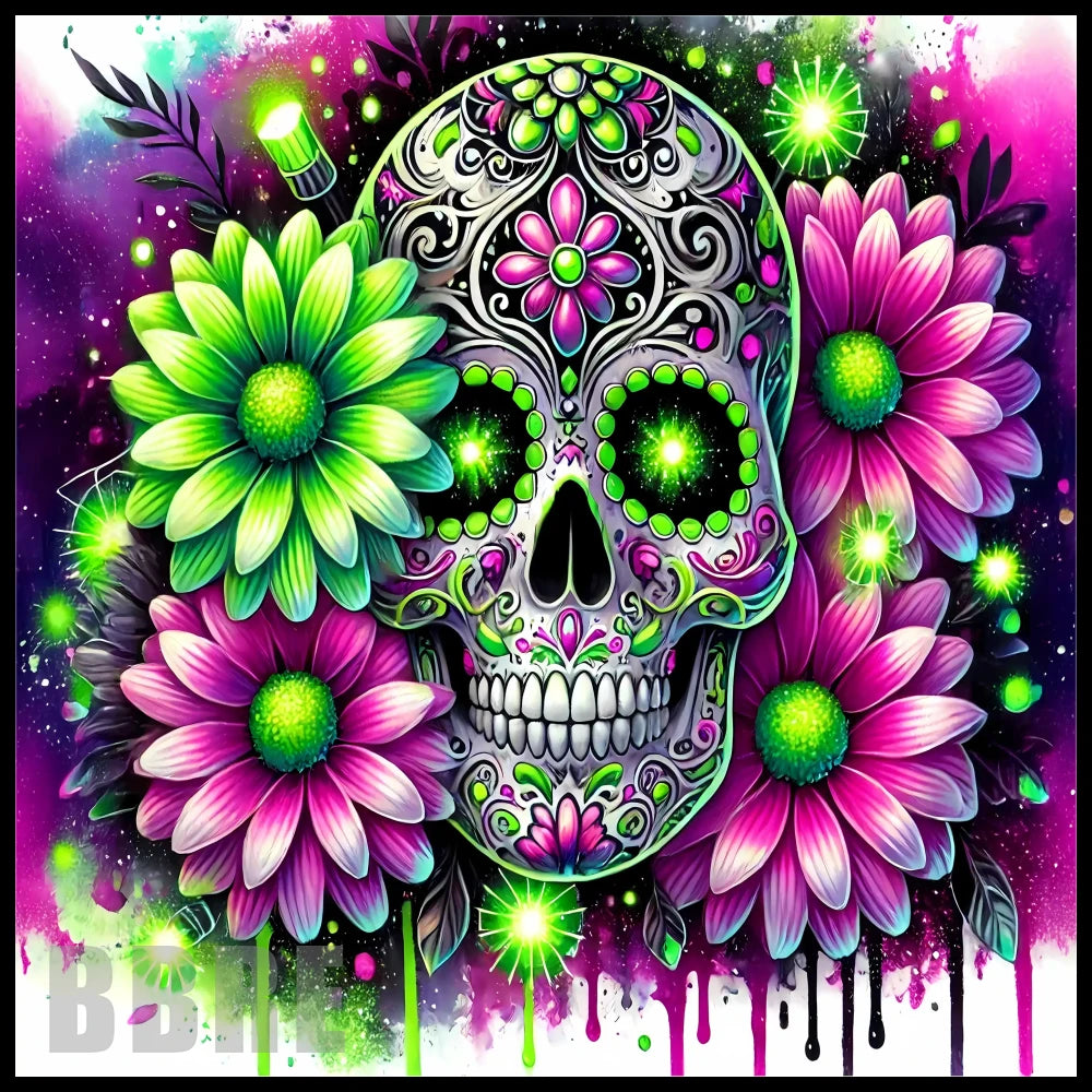 Floral Skull 28 20 OZ Sublimation Wrap
