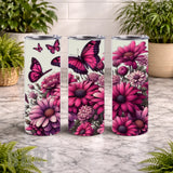 Butterfly Blooms 3 20 OZ Wrap Mockup