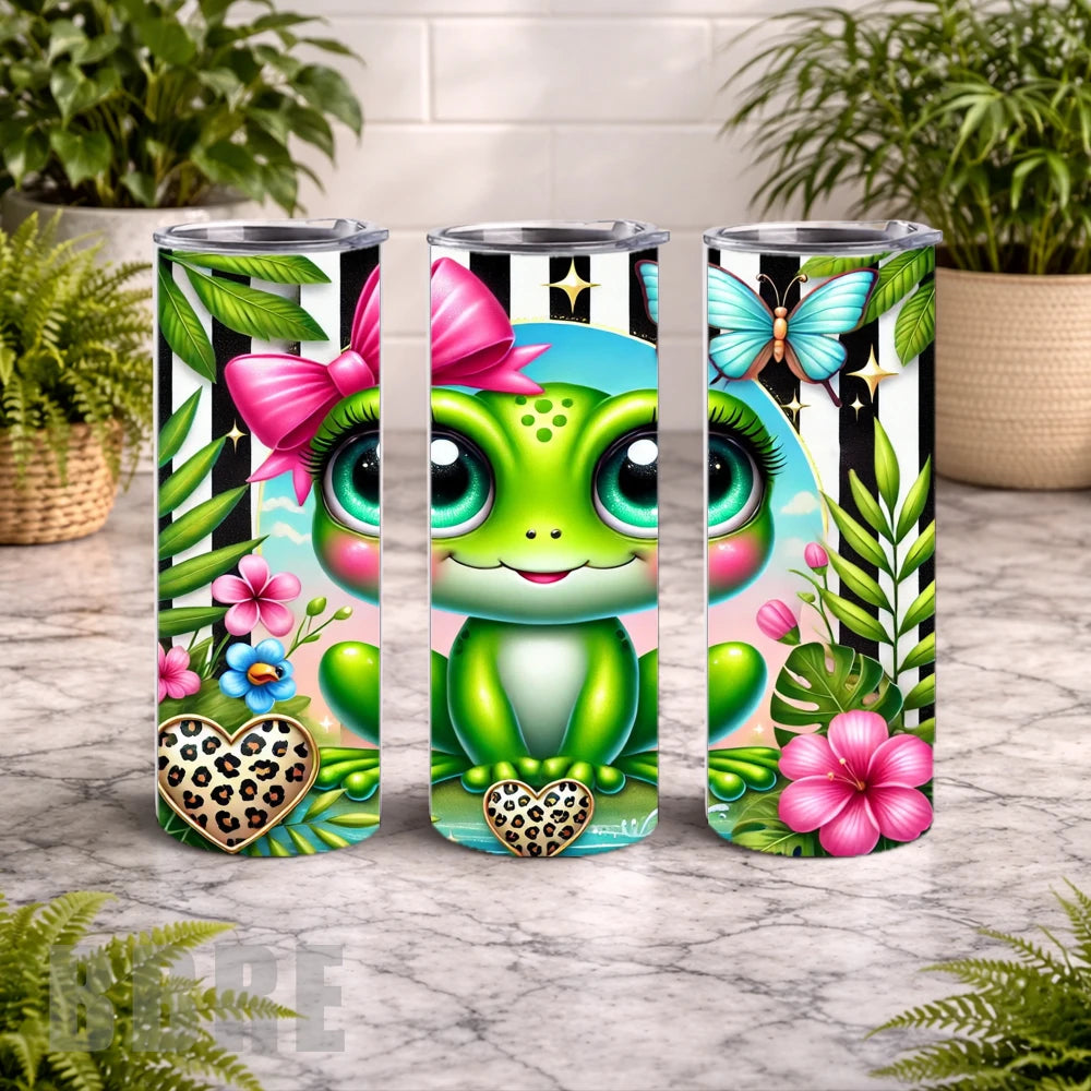 Cute Frog 20 OZ Wrap Mockup