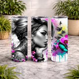 Floral Butterfly 18 20 OZ Wrap Mockup