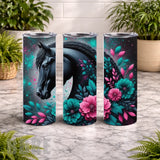 Floral Horse 4 20 OZ Wrap Mockup
