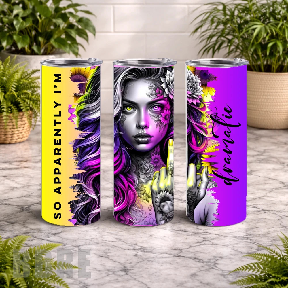 Dramatic Woman 20 OZ Wrap Mockup