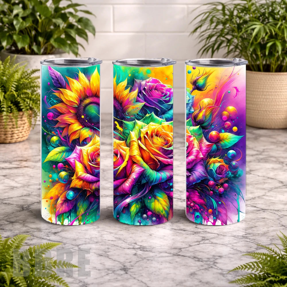 Floral Burst 5 20 OZ Wrap Mockup