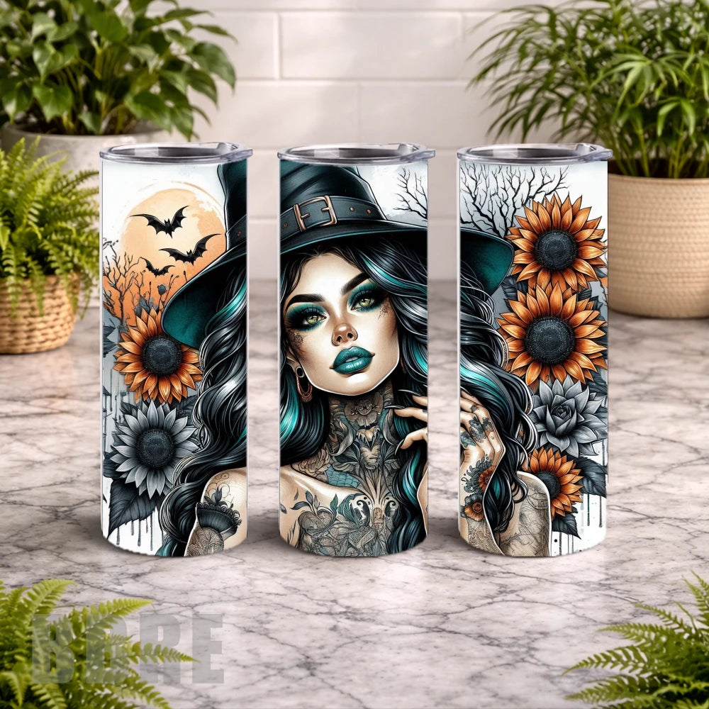 Witchy Sunflowers 20 OZ Wrap Mockup