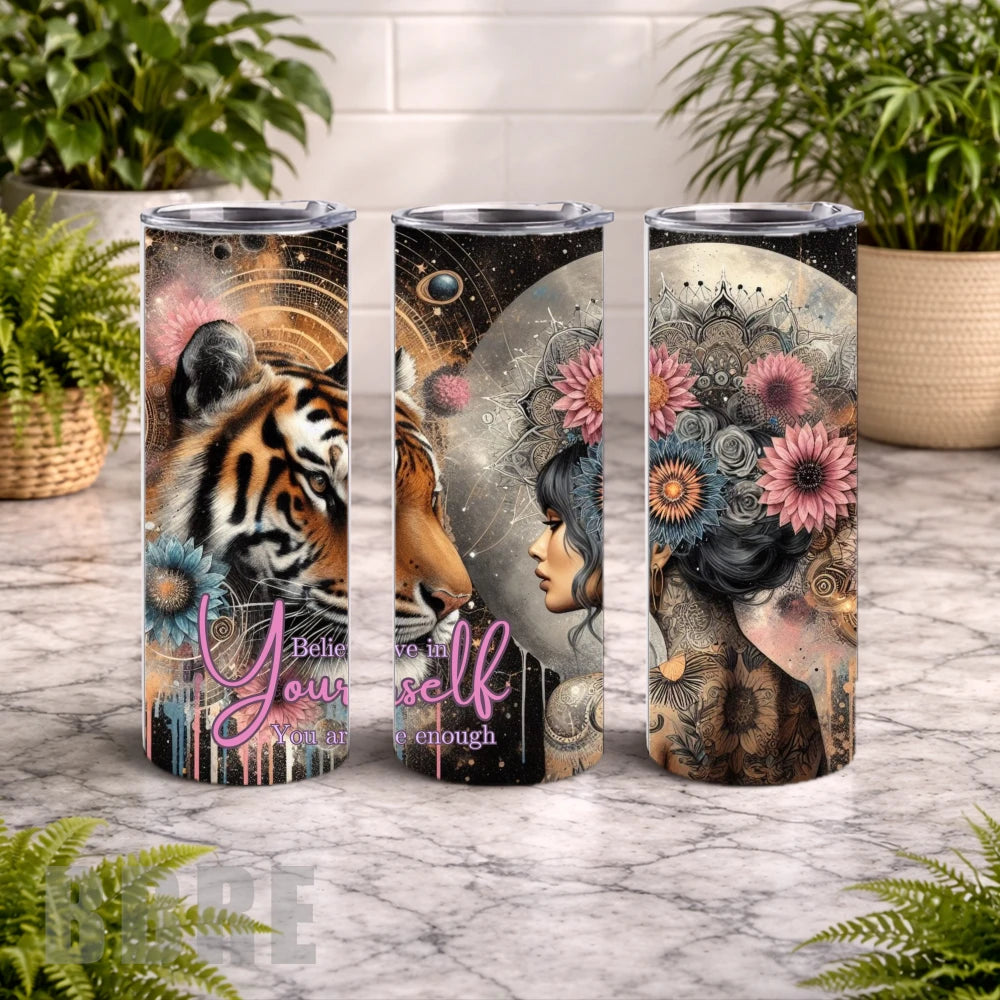 Tiger Woman 20 OZ Wrap Mockup