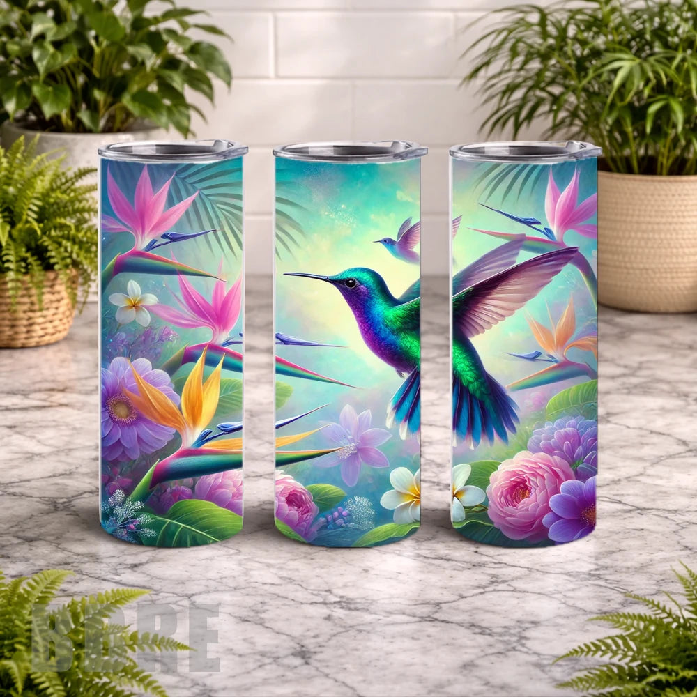 Hummingbird Paradise 2 20 OZ Wrap Mockup