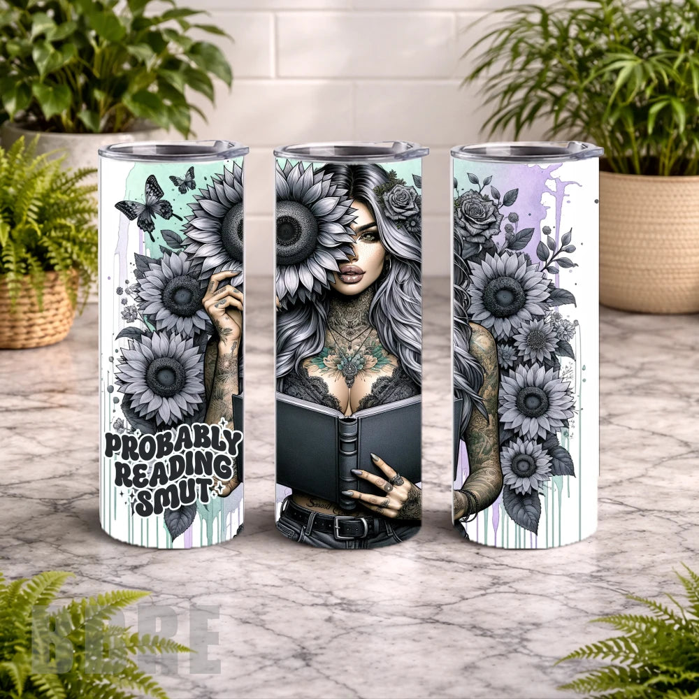 Sunflower Reading 20 OZ Wrap Mockup