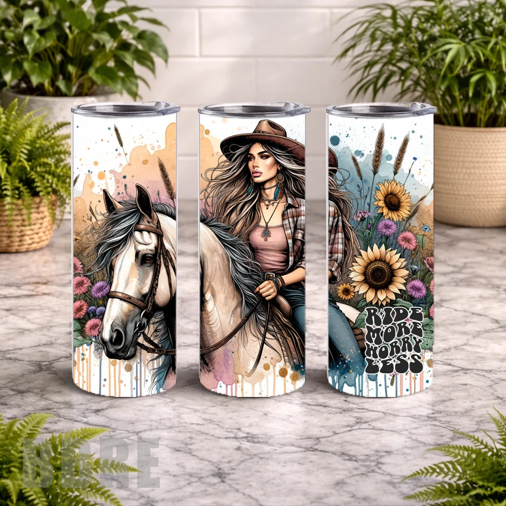 Cowgirl Tumbler 20 OZ Wrap Mockup
