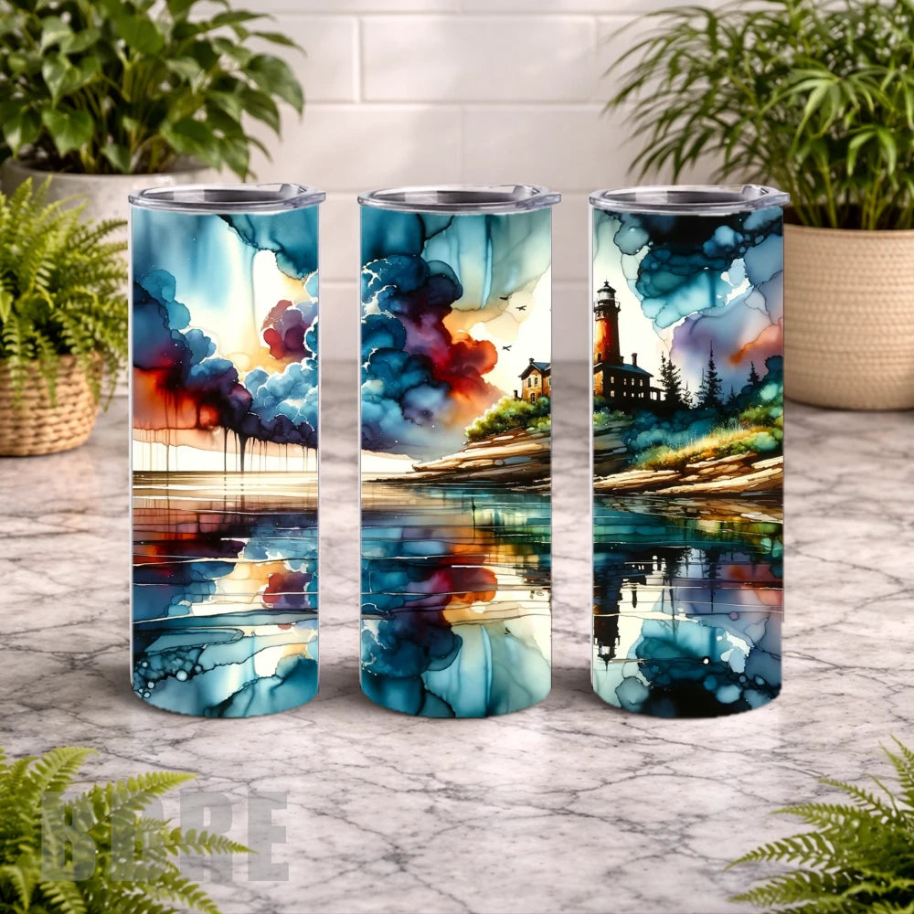 Lighthouse Reflection 20 OZ Wrap Mockup