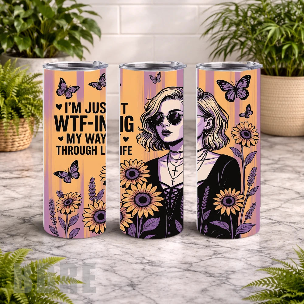 Wtf Girl 20 OZ Wrap Mockup