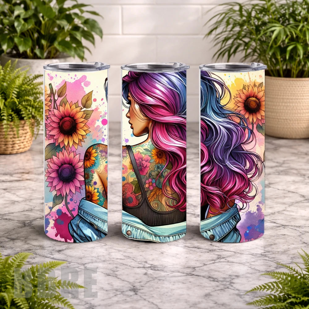 Floral Beauty 20 20 OZ Wrap Mockup