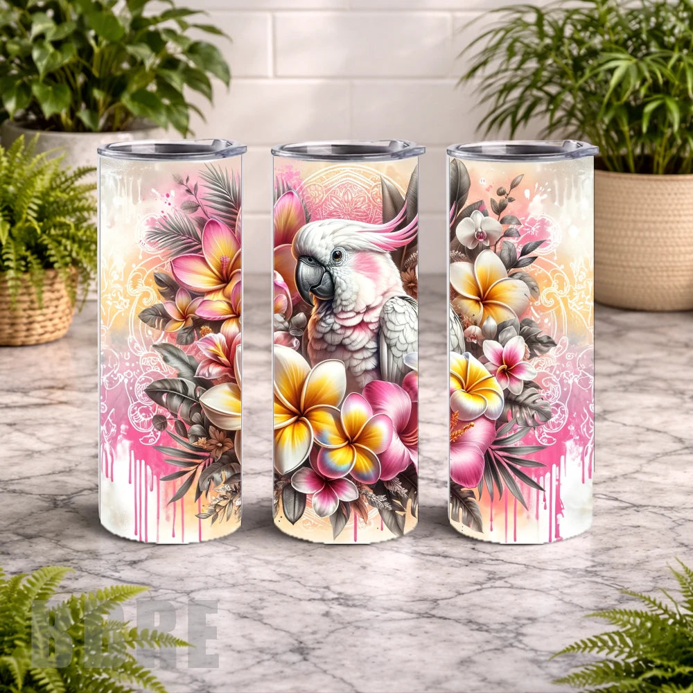 Tropical Parrot 20 OZ Wrap Mockup