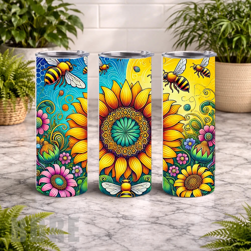 Bee Blossom 3 20 OZ Wrap Mockup