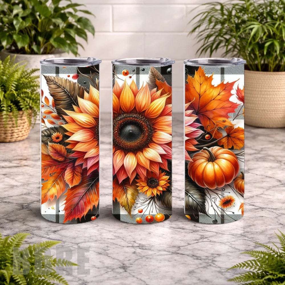 Autumn Floral 20 OZ Wrap Mockup