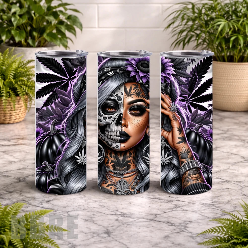 Skull Beauty 2 20 OZ Wrap Mockup