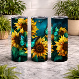 Butterfly Sunflowers 20 OZ Wrap Mockup