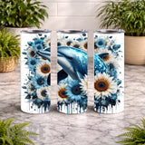 Dolphin Sunflowers 20 OZ Wrap Mockup
