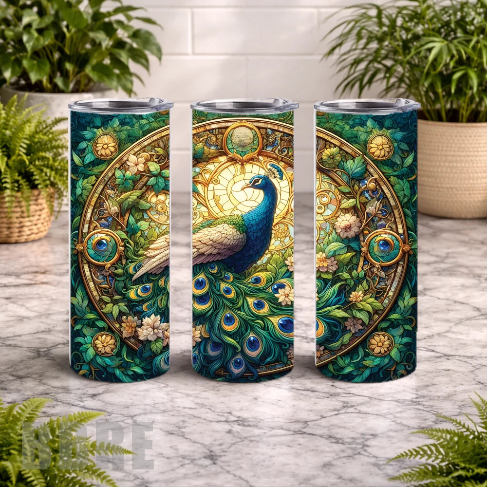 Peacock Elegance 2 20 OZ Wrap Mockup