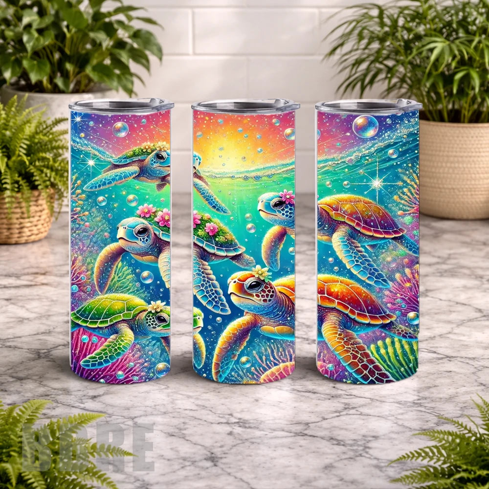 Tropical Turtles 8 20 OZ Wrap Mockup