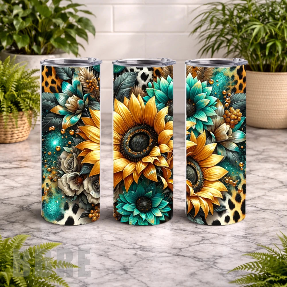 Floral Burst 10 20 OZ Wrap Mockup