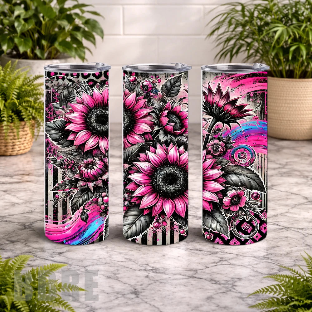 Floral Burst 11 20 OZ Wrap Mockup