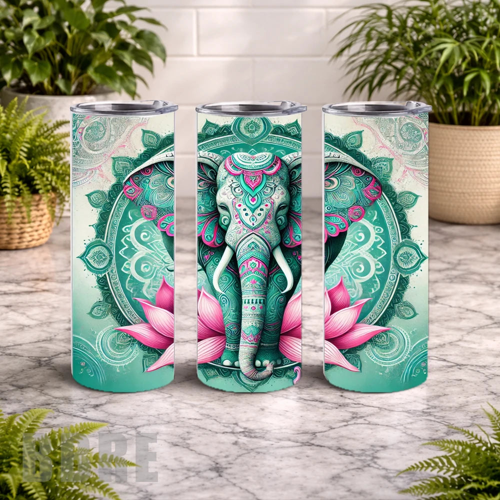 Elephant Mandala 6 20 OZ Wrap Mockup