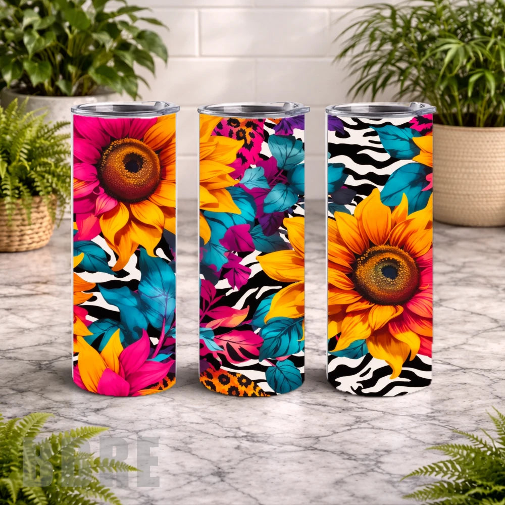 Sunflower Jungle 20 OZ Wrap Mockup