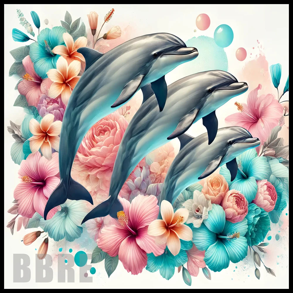 Dolphin Floral 20 OZ Sublimation Wrap