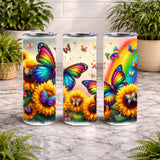 Colorful Butterflies 4 20 OZ Wrap Mockup